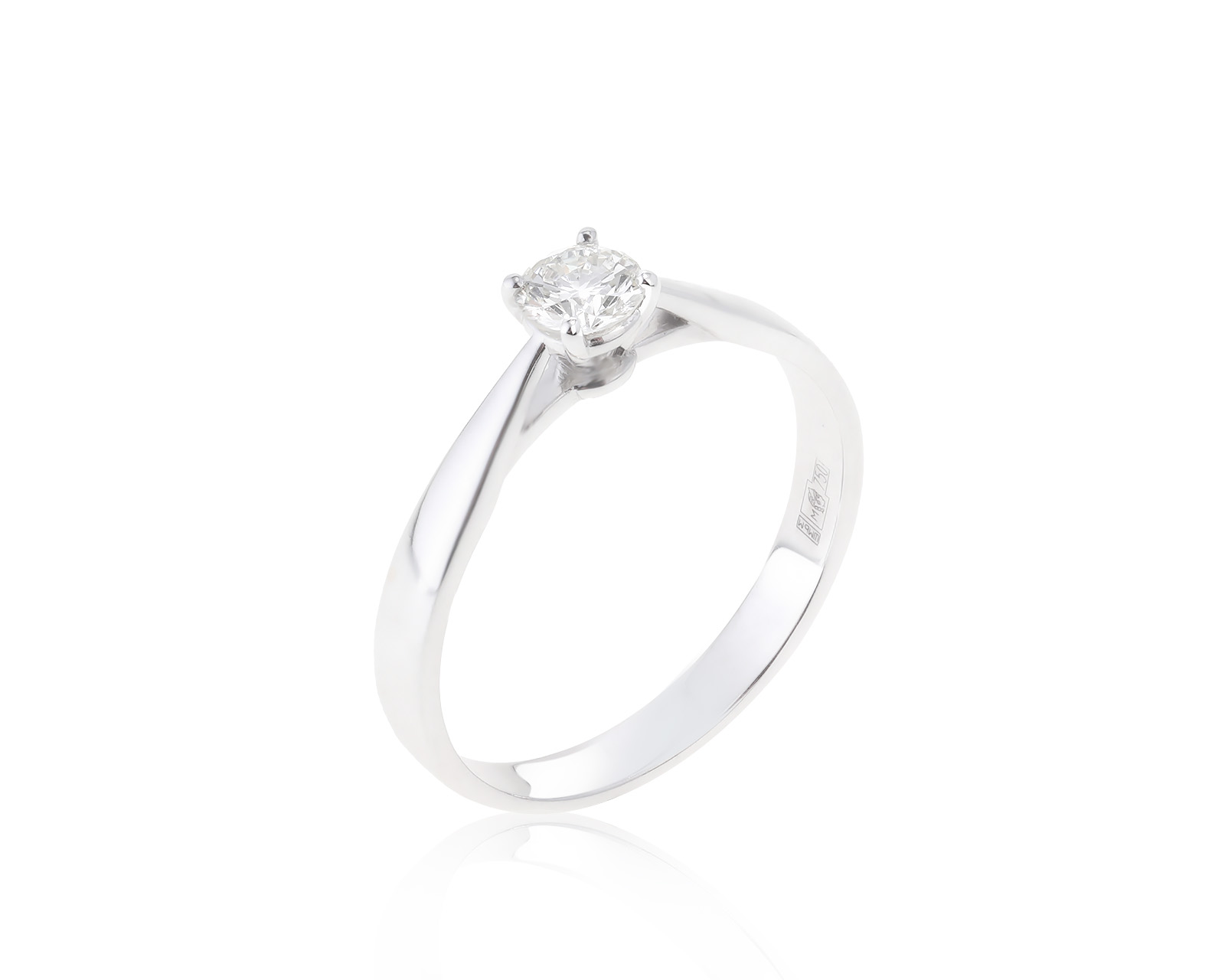 Богатое золотое кольцо с бриллиантом 0.27ct 041116/21