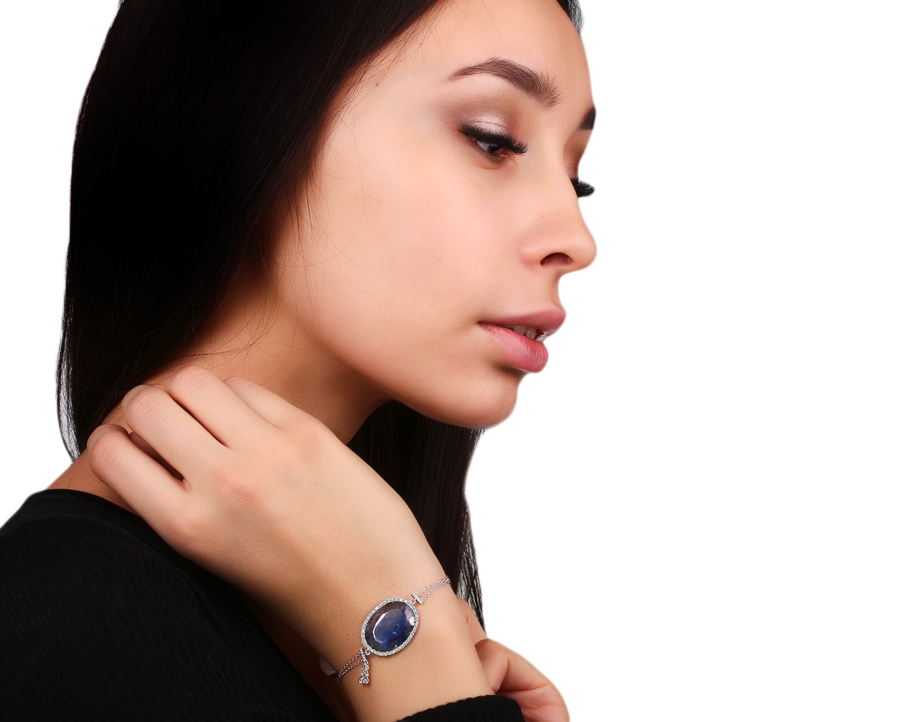 Золотой браслет с бриллиантами и сапфиром 13.10ct Meirat