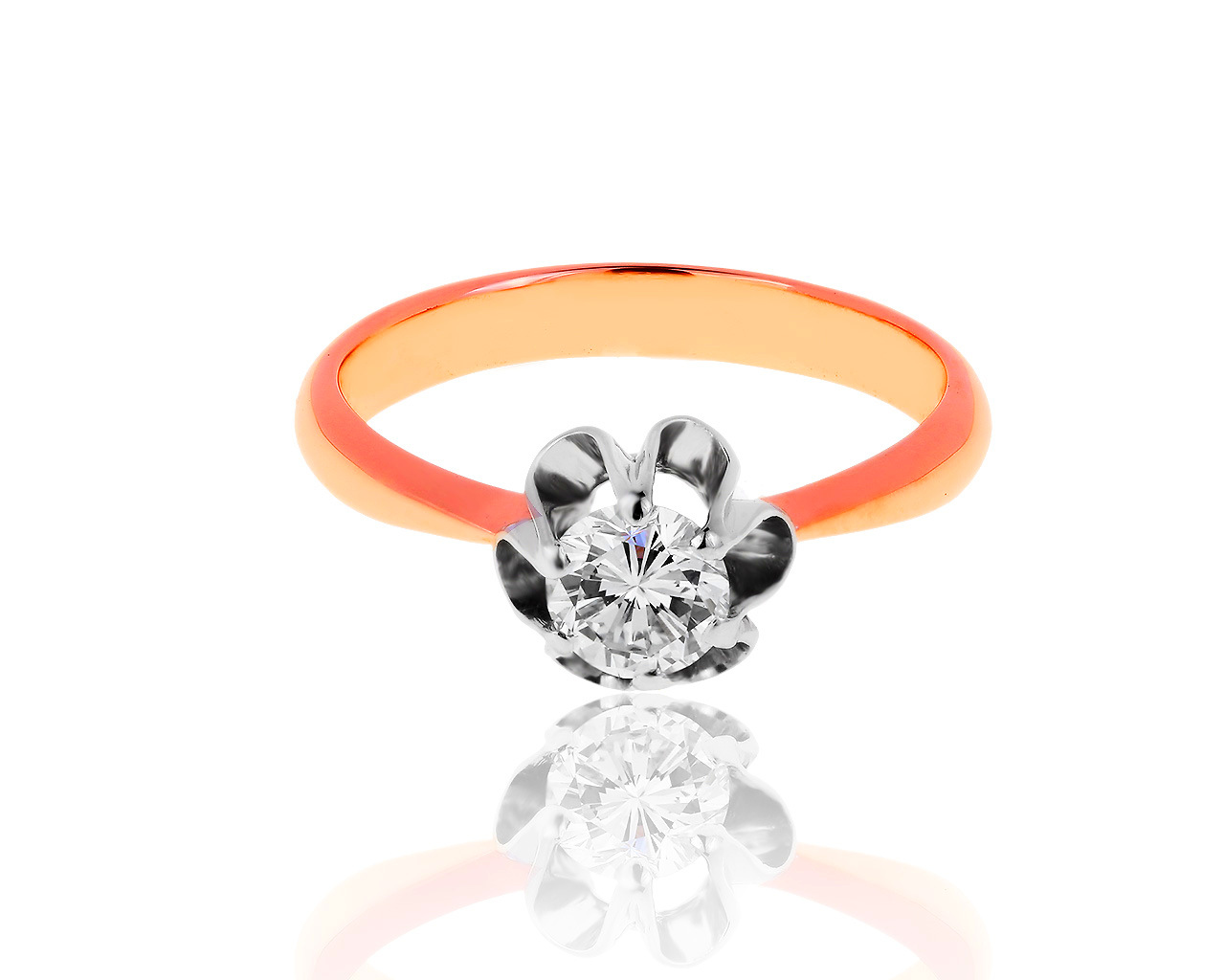 Винтажное золотое кольцо с бриллиантом 0.52ct 130719/6