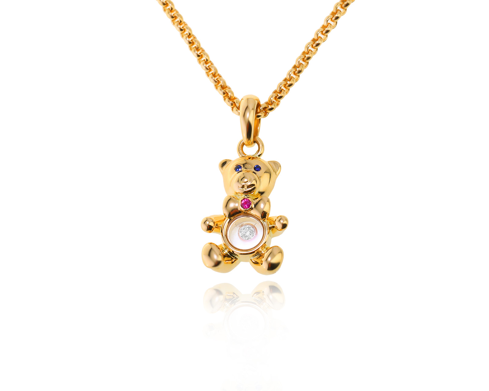 Оригинальный золотой кулон Chopard Happy Diamond Teddy 150723/2