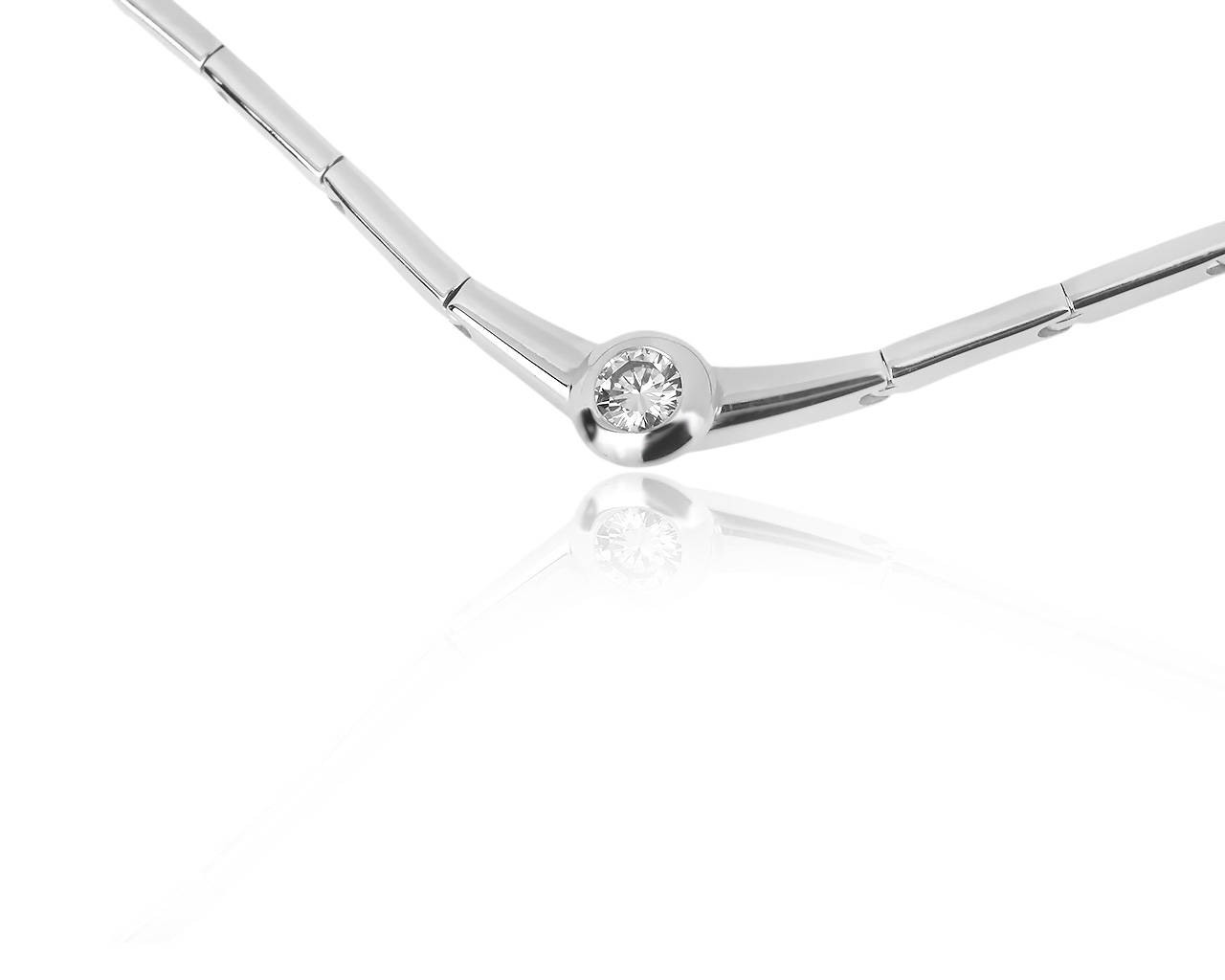 Утонченное золотое колье с бриллиантом 0.22ct 280119/17