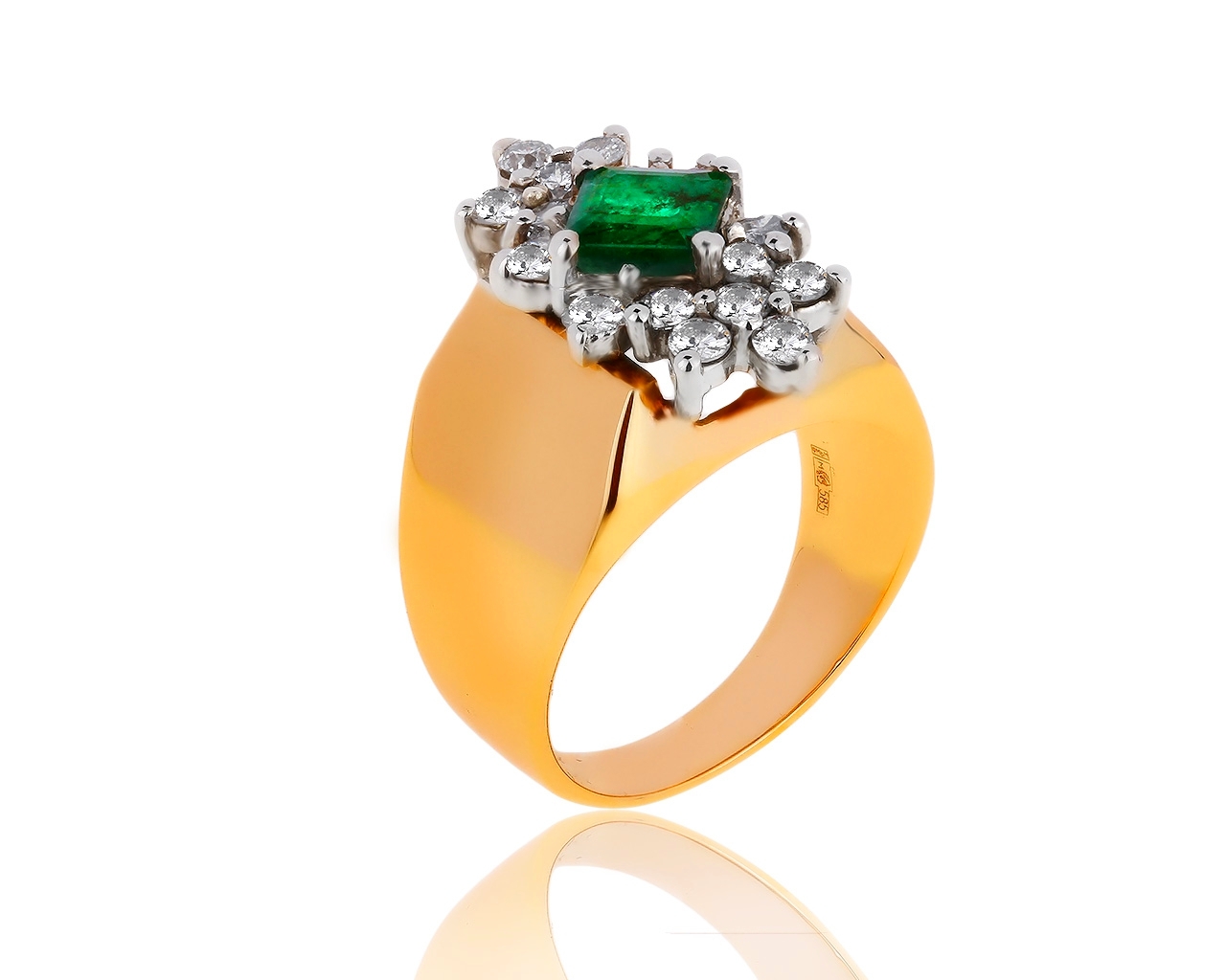 Царское золотое кольцо с бриллиантами 0.80ct 040919/10