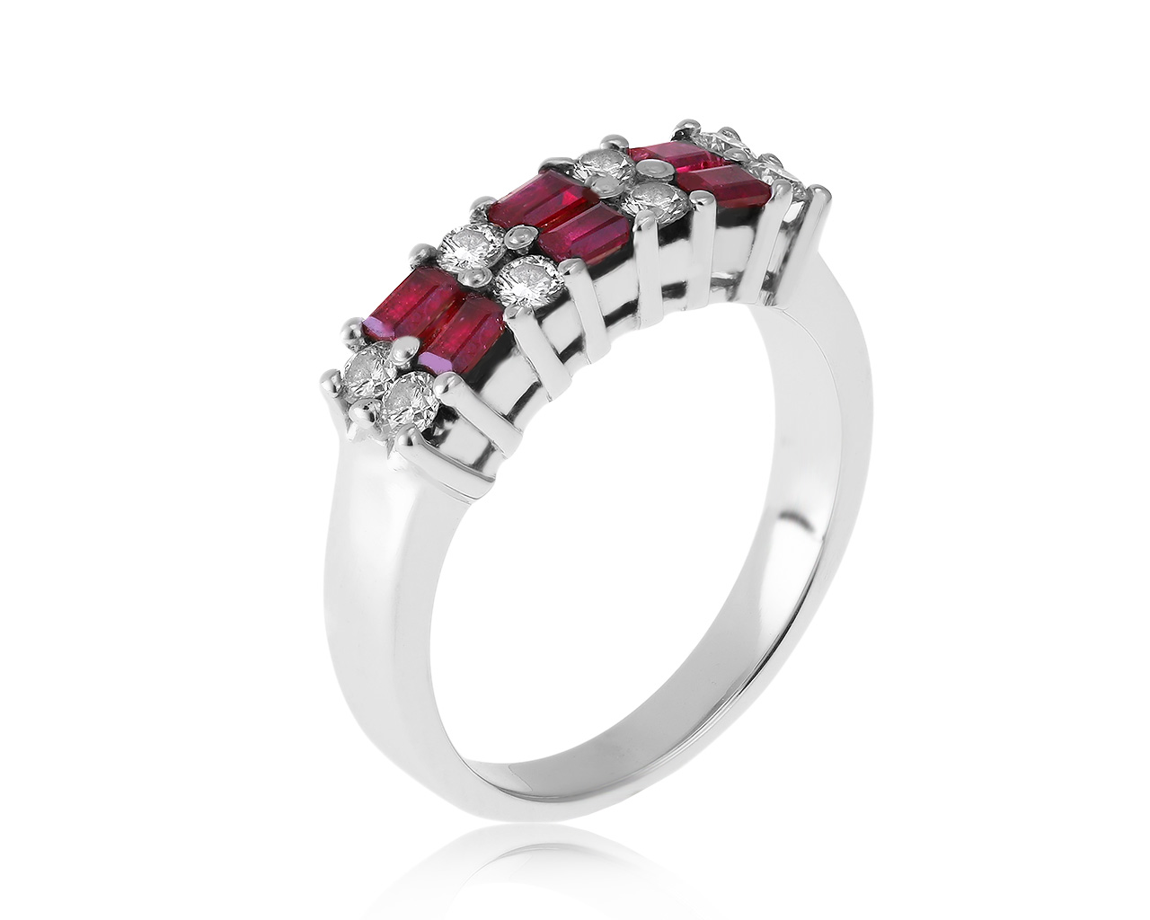 Праздничное золотое кольцо с рубинами 0.40ct 140121/9