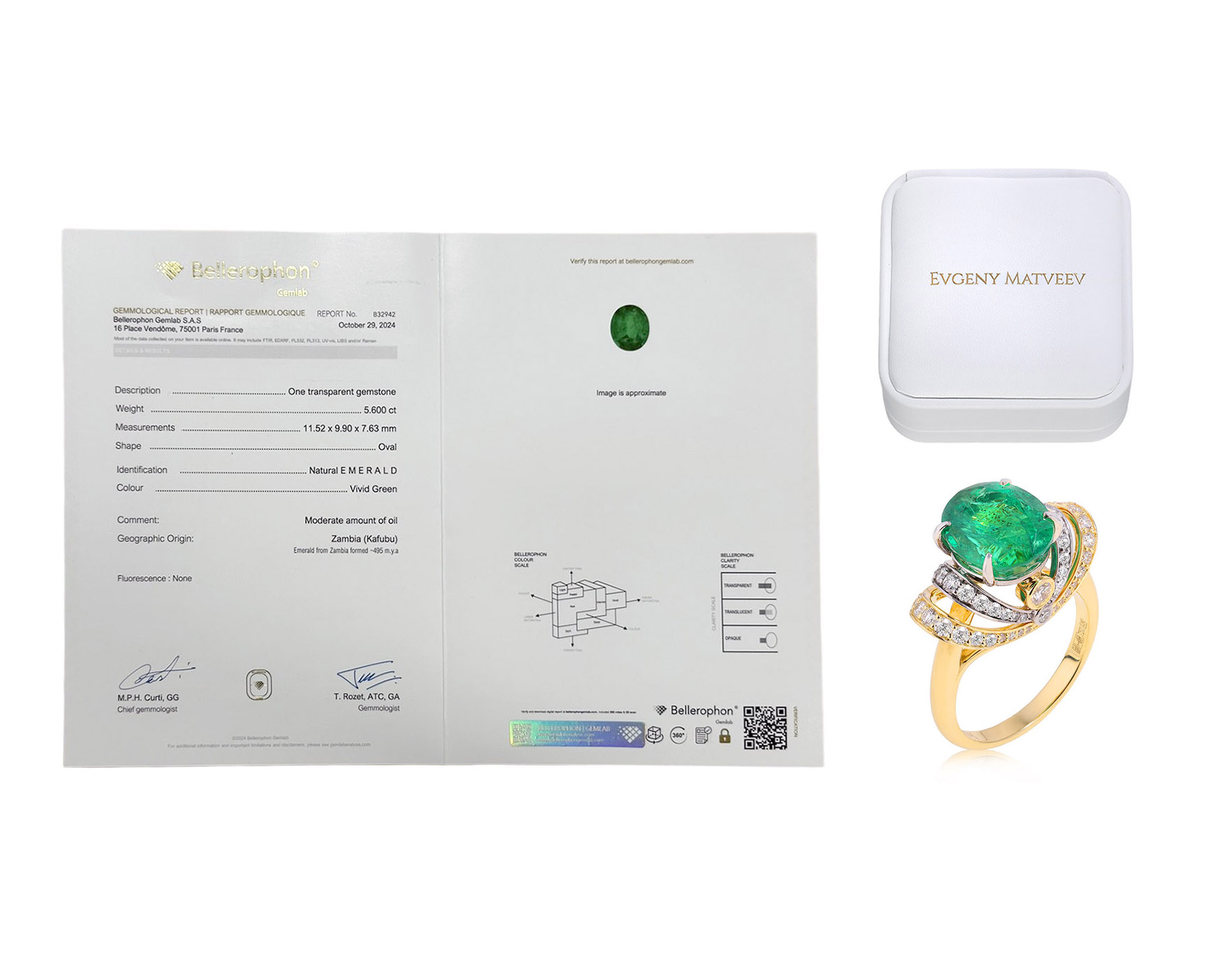 Золотое кольцо с изумрудом Замбия 5.60ct Evgeny Matveev