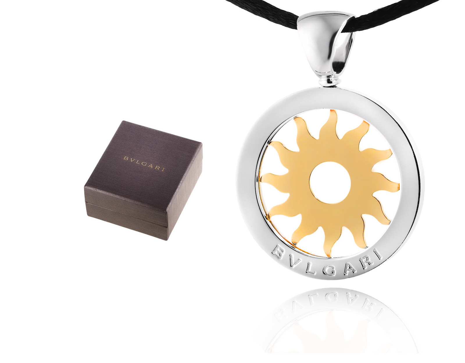 Оригинальный золотой кулон Bvlgari Tondo Sun