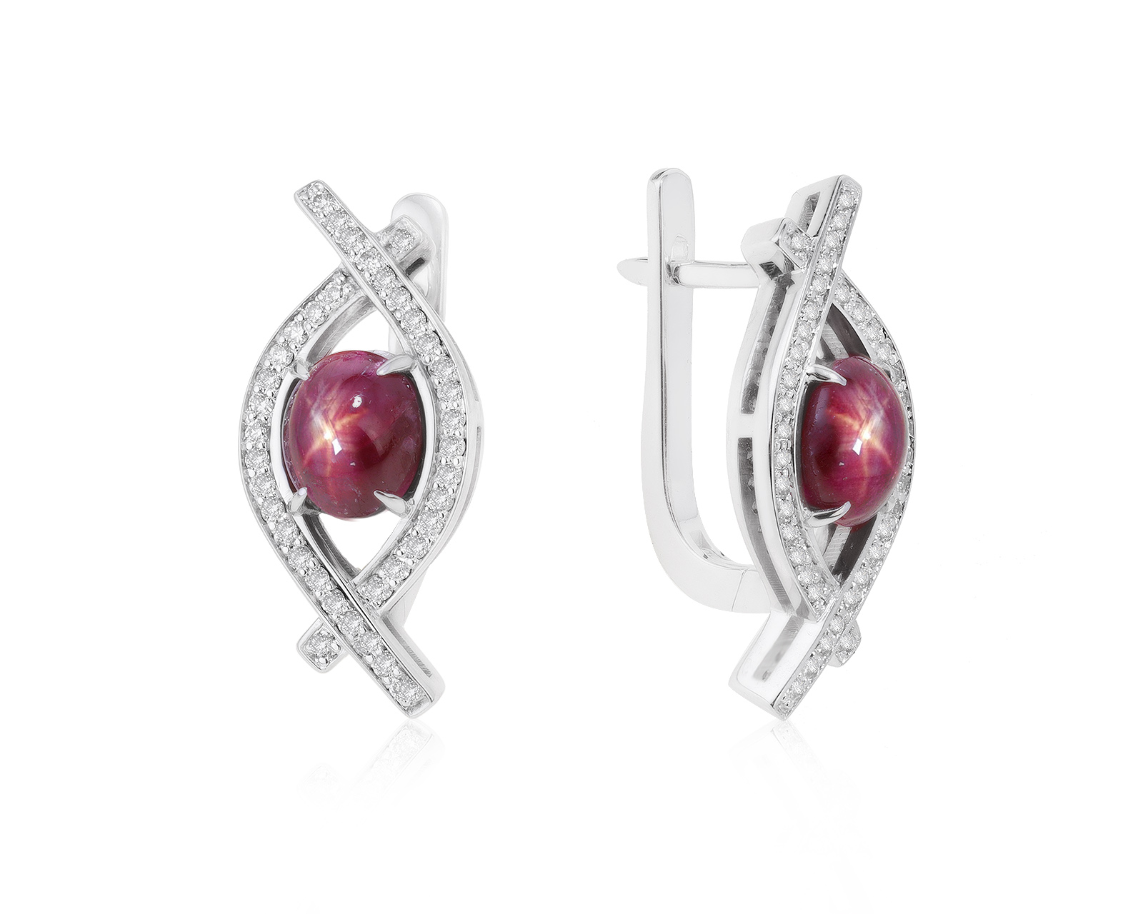 Женственные золотые серьги с рубинами 5.30ct 230122/1