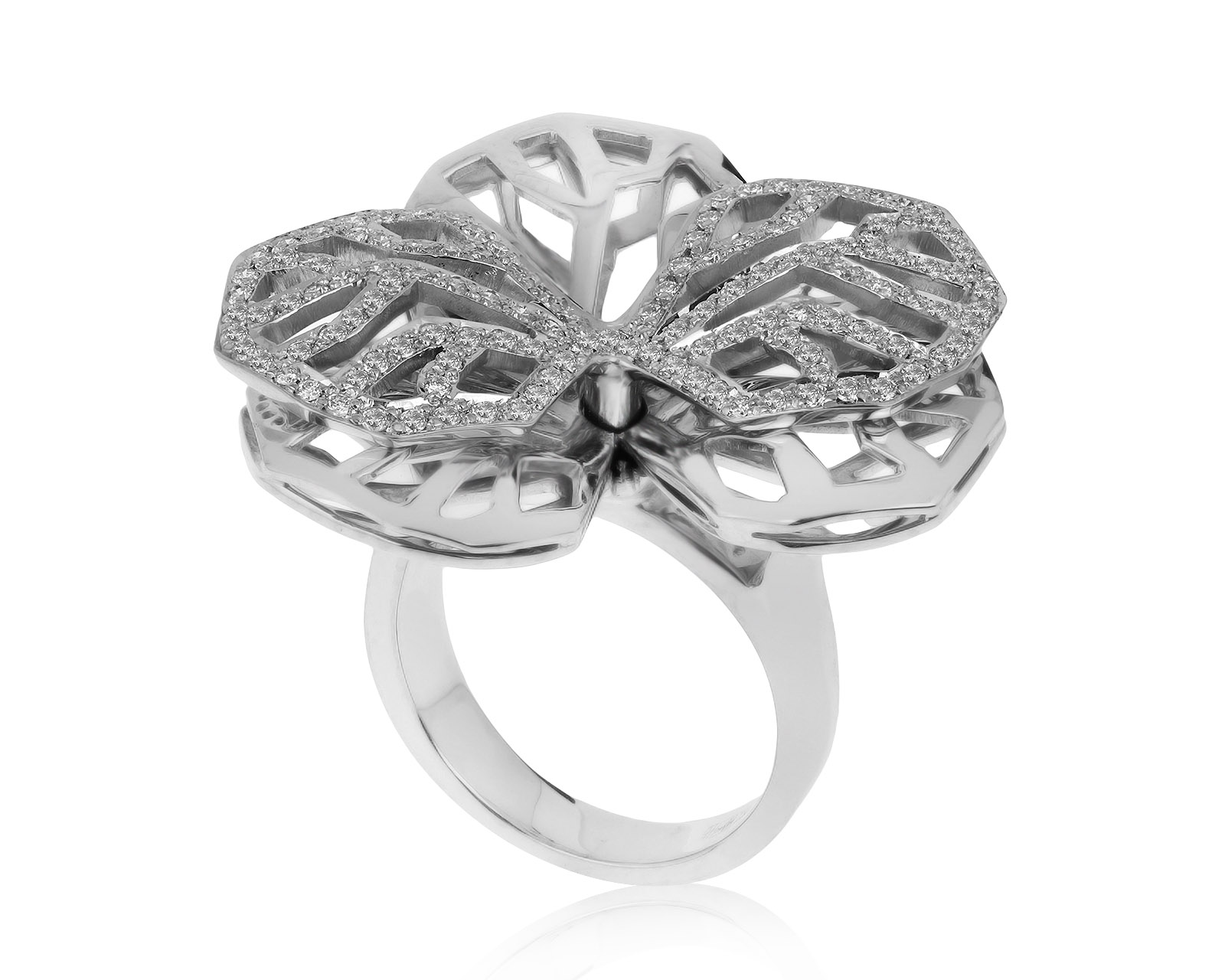 Женственное золотое кольцо с бриллиантами 0.77ct