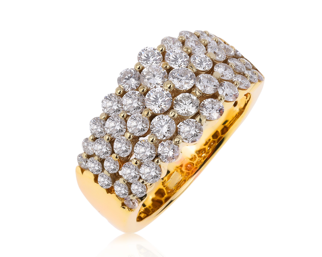 Прекрасное золотое кольцо с бриллиантами 1.58ct