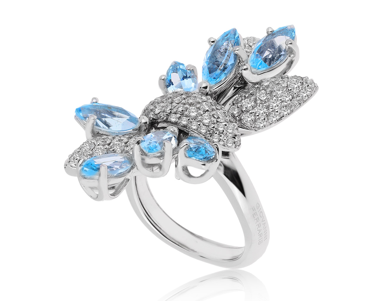 Оригинальное золотое кольцо с топазами 14.75ct Giovanni Ferraris 270820/4