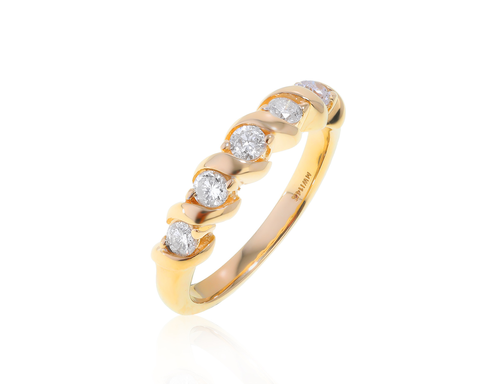 Изящное золотое кольцо с бриллиантами 0.45ct 010822/23