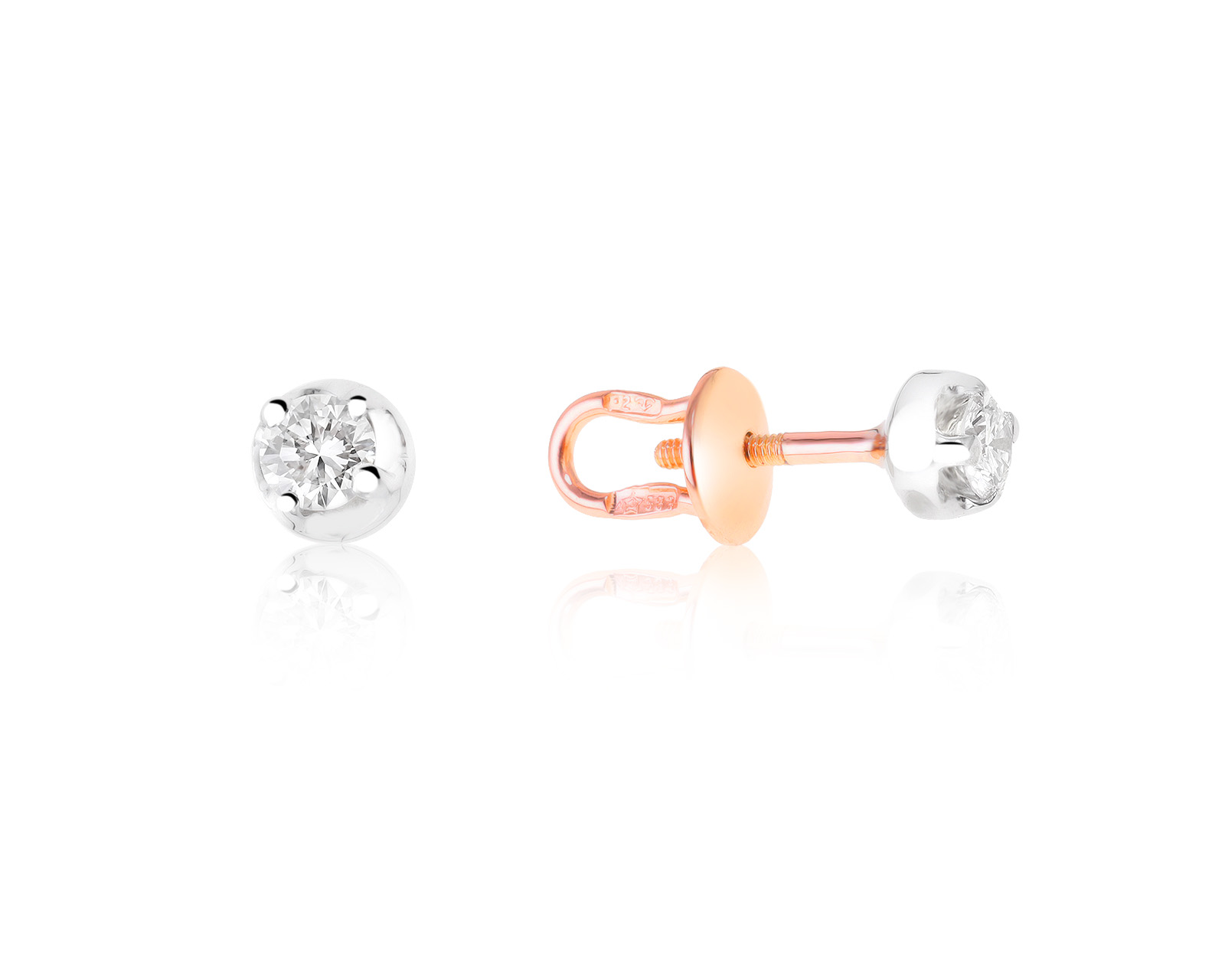 Изысканные золотые серьги с бриллиантами 0.32ct СССР 291121/12