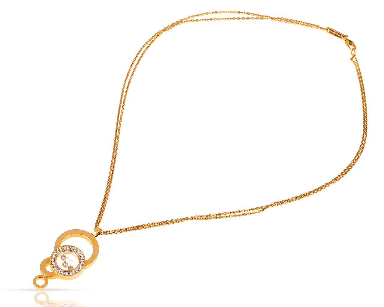 Оригинальный золотой кулон с бриллиантами 0.22ct Chopard