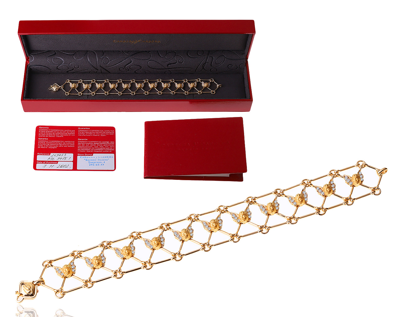 Оригинальный золотой браслет с бриллиантами 0.85ct Carrera y Carrera Angelitos