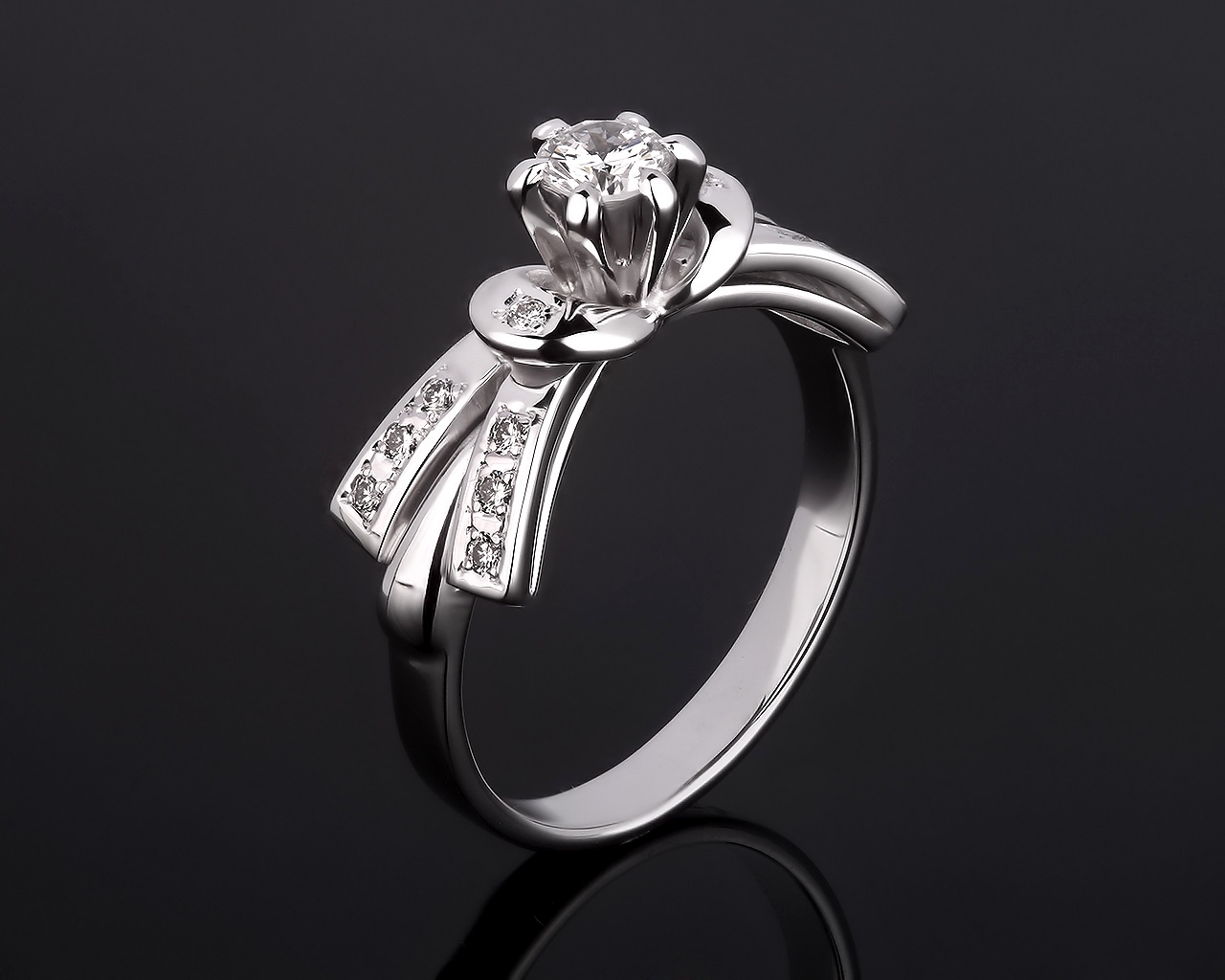 Безупречное золотое кольцо с бриллиантами 0.43ct
