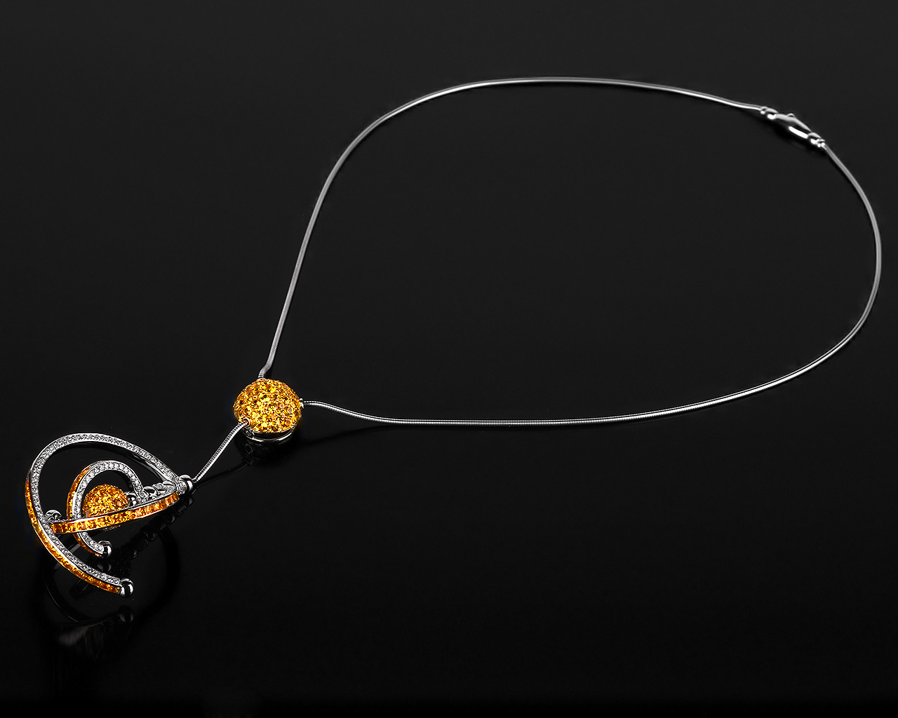 Золотой кулон с цитринами 12.07ct Prologue Orbit