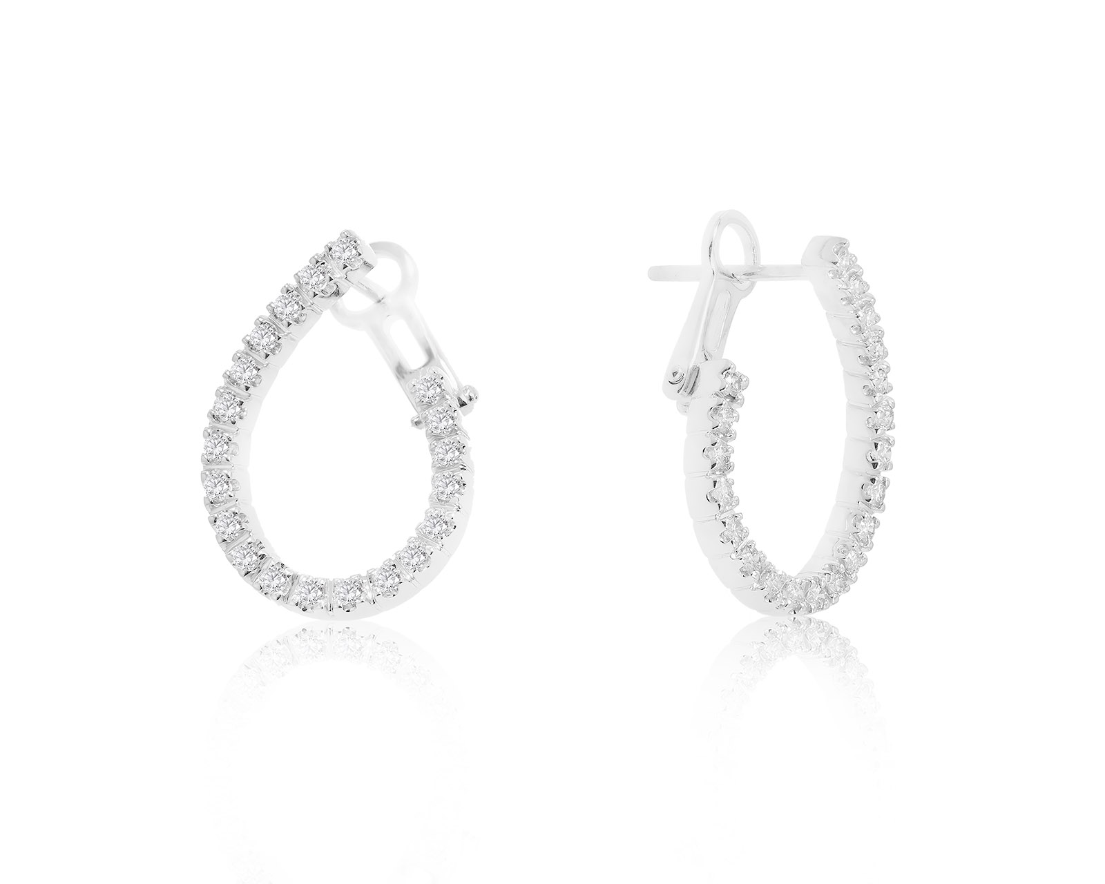 Богатые золотые серьги с бриллиантами 0.68ct 180822/18