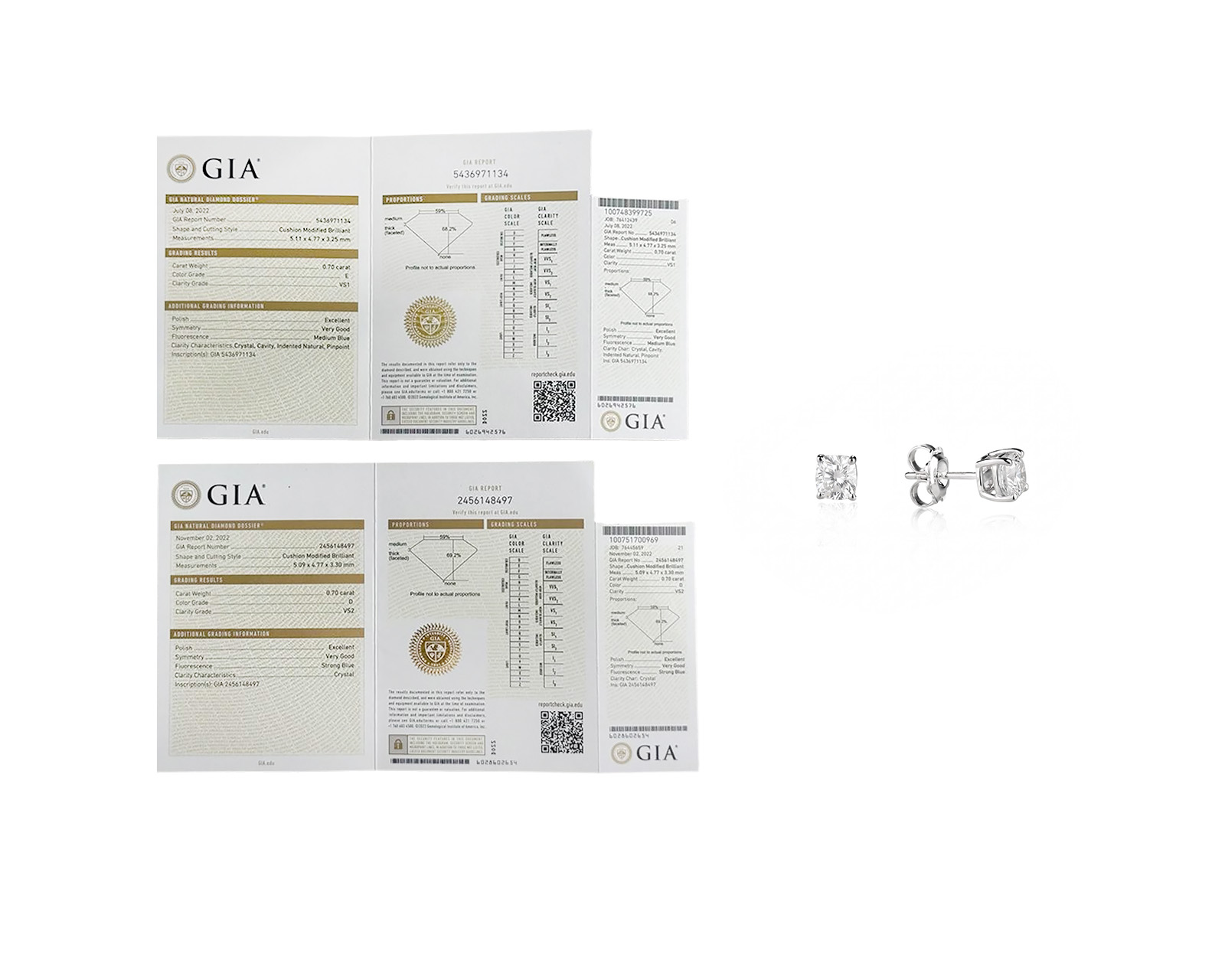 Золотые серьги с бриллиантами 1.40ct