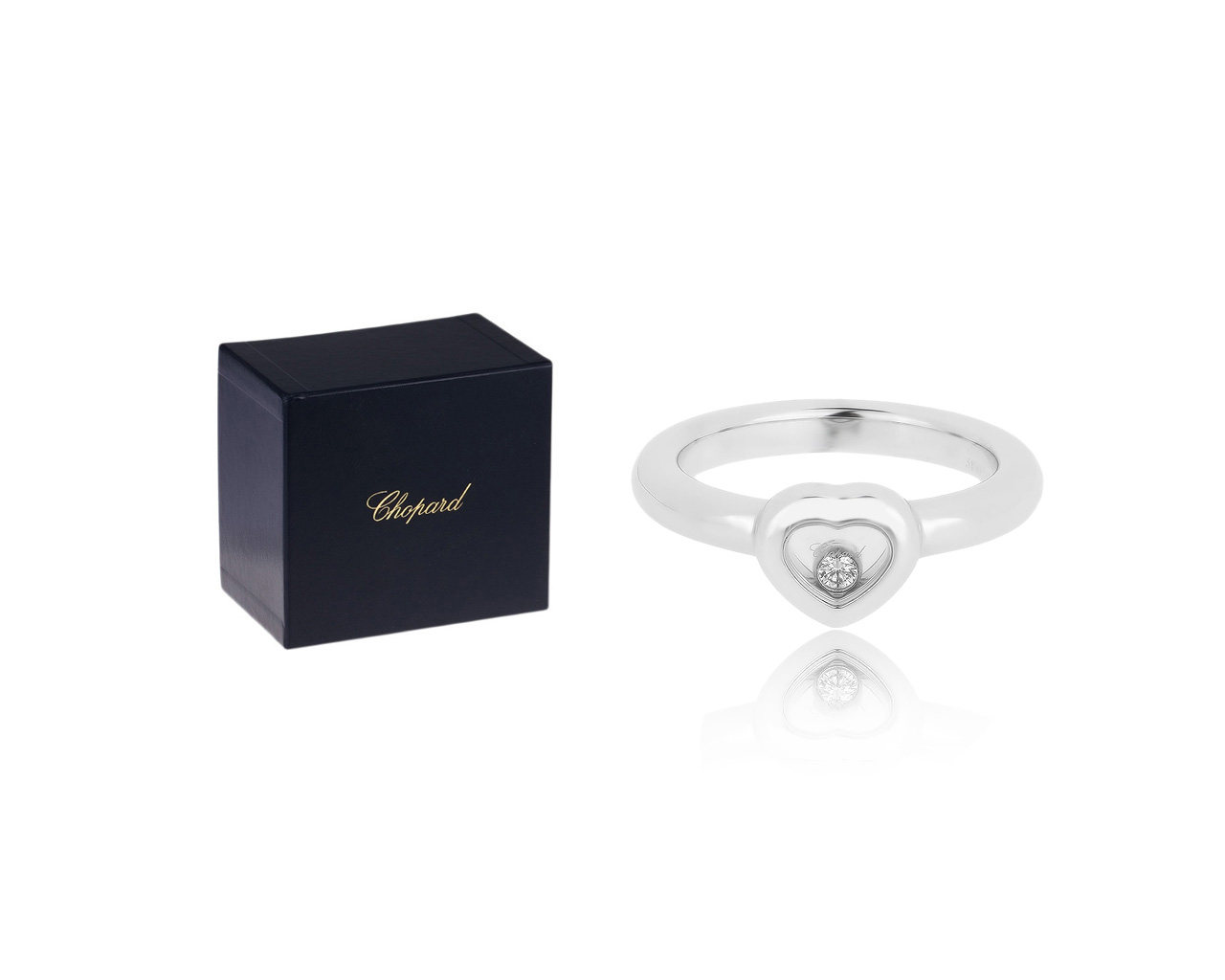 Оригинальное золотое кольцо с бриллиантом 0.05ct Chopard
