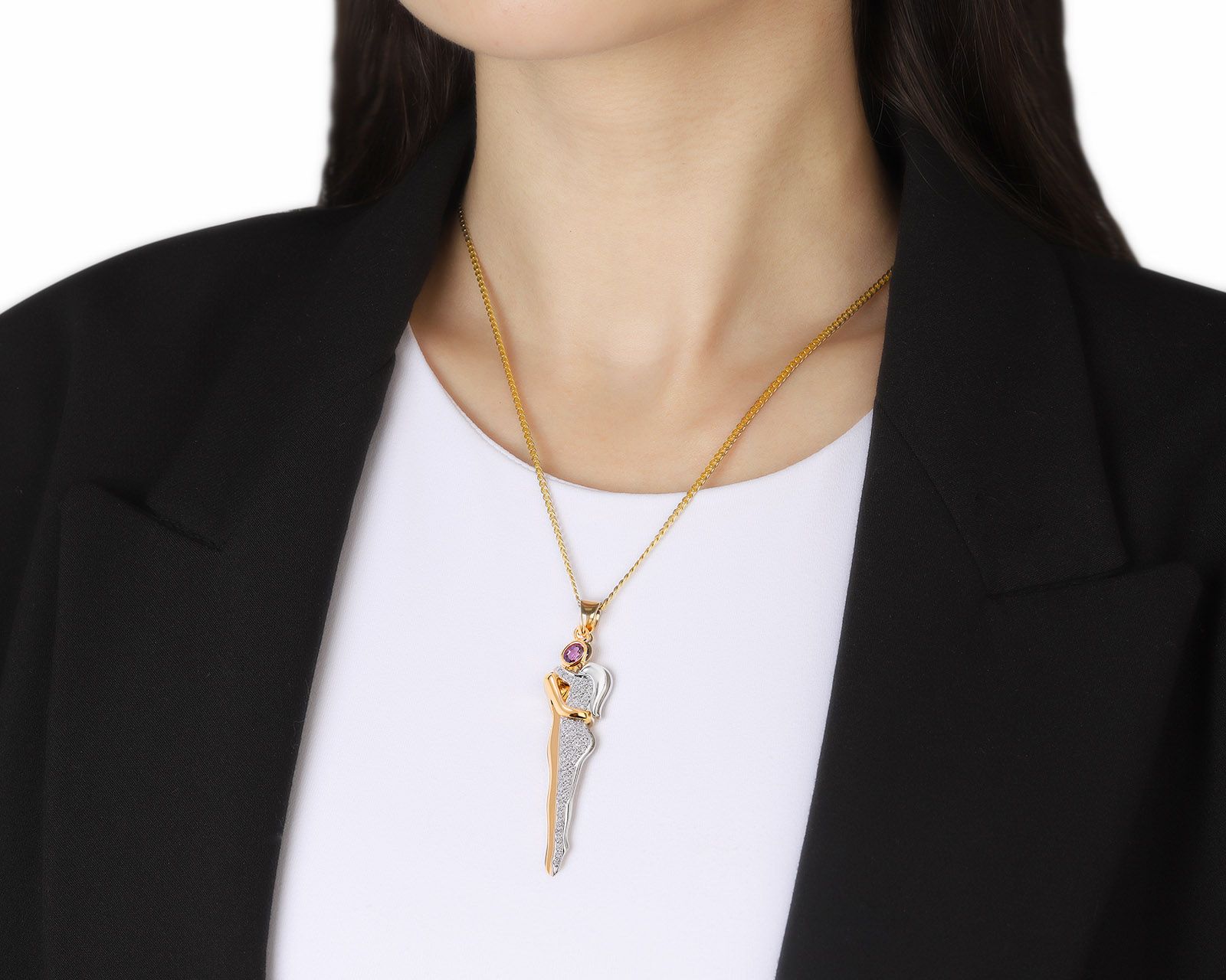 Притягательный золотой кулон с бриллиантами 0.52ct