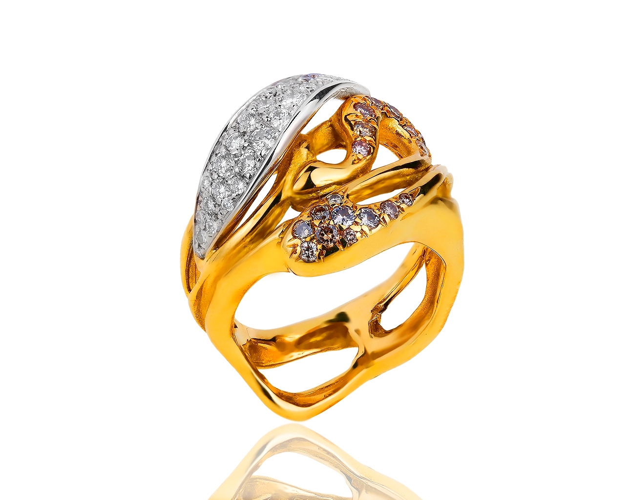 Оригинальное золотое кольцо с бриллиантами 0.77ct Annamaria Cammilli