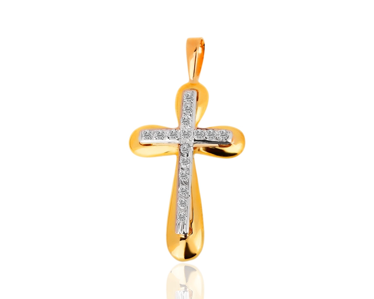 Идеальный золотой крест с бриллиантами 0.28ct 011218/7