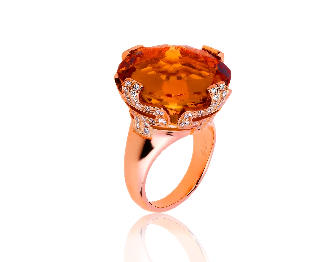 Оригинальное золотое кольцо с цитрином 17.85ct Bvlgari 111119/7 Оригинальное золотое кольцо с цитрином 17.85ct Bvlgari 111119/7