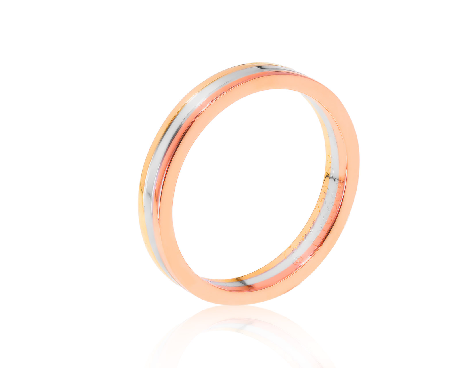 Оригинальное золотое кольцо Cartier Trinity 160422/4