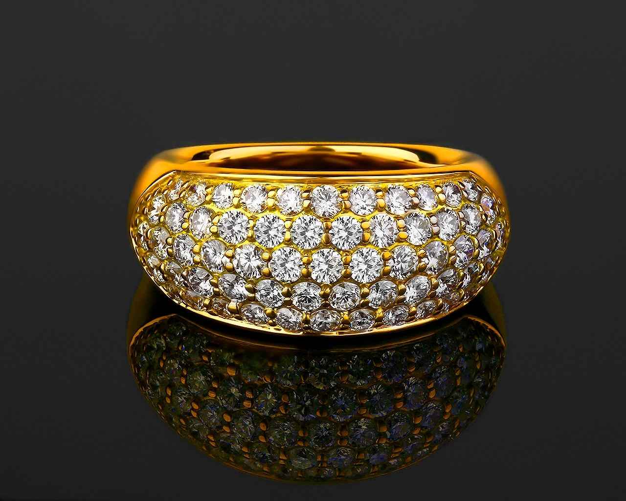 Золотое кольцо усыпанное бриллиантами 1.51ct Wempe By Kim