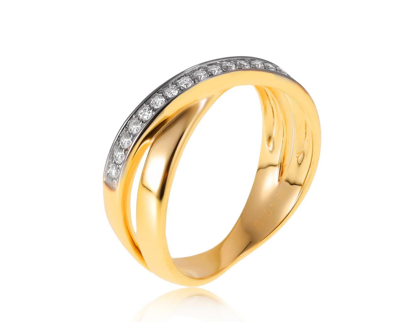 Оригинальное золотое кольцо с бриллиантами 0.15ct Mauro Conti 201220/8