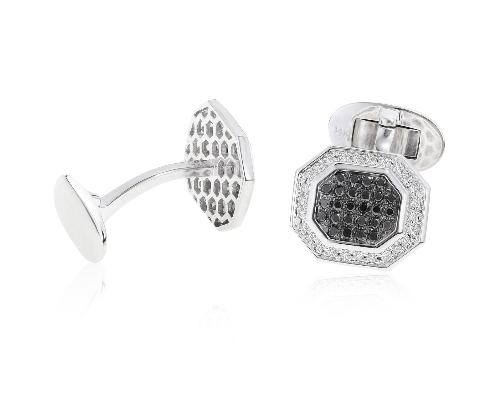 Элегантные золотые запонки с бриллиантами 1.01ct 101121/7