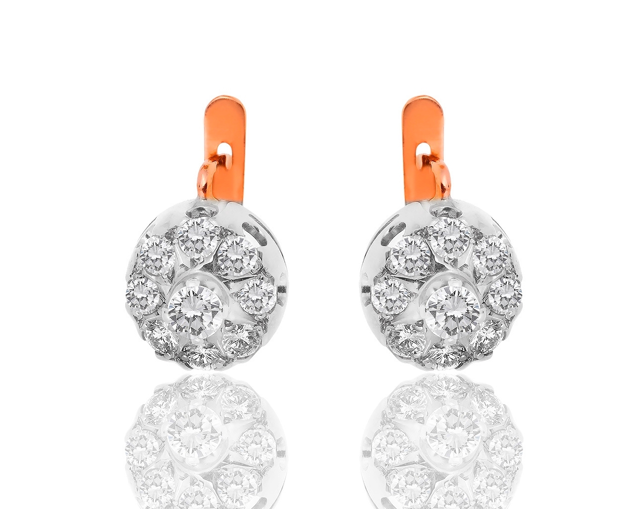 Классические золотые серьги с бриллиантами 1.25ct 241118/12