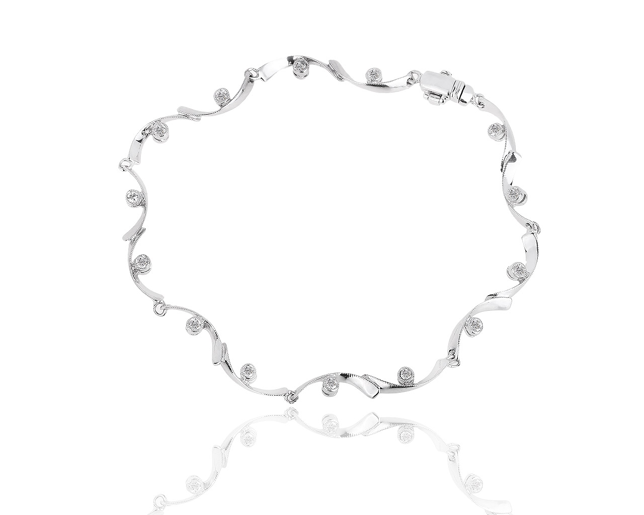 Изящный золотой браслет с бриллиантами 0.35ct