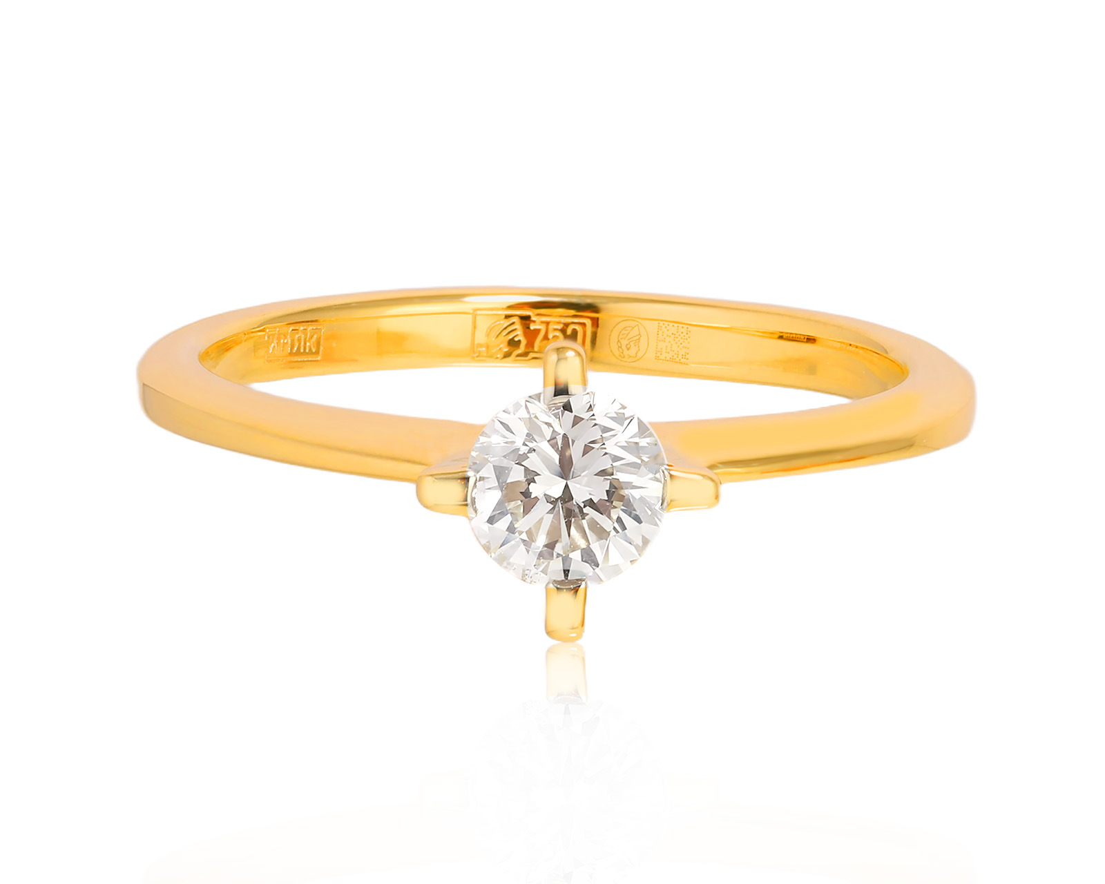 Золотое кольцо с бриллиантом 0.36ct 030625/1