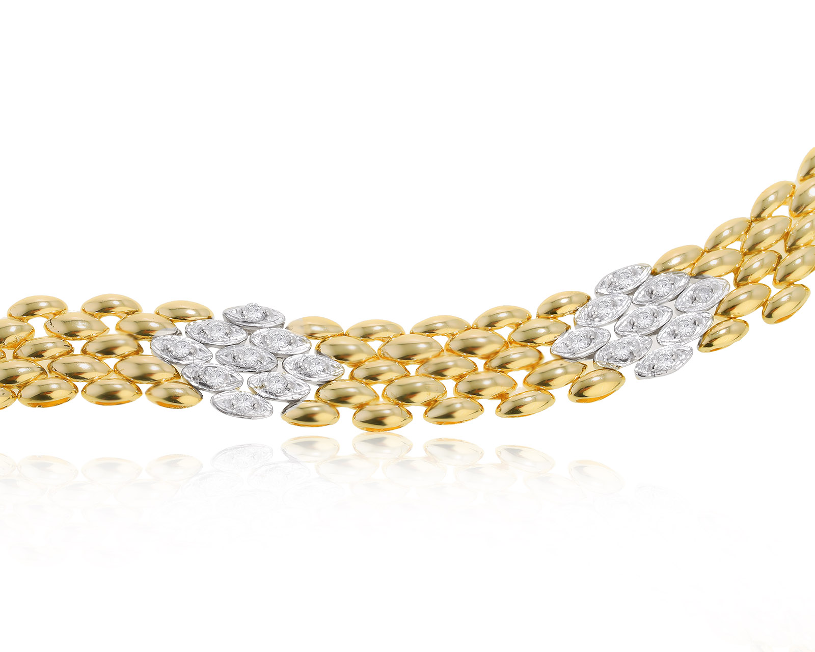 Превосходный золотой браслет с бриллиантами 0.48ct