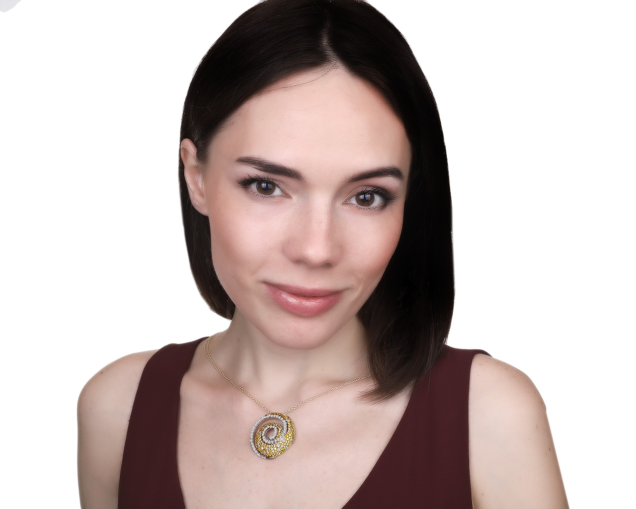 Итальянский золотой кулон с бриллиантами 5.93ct