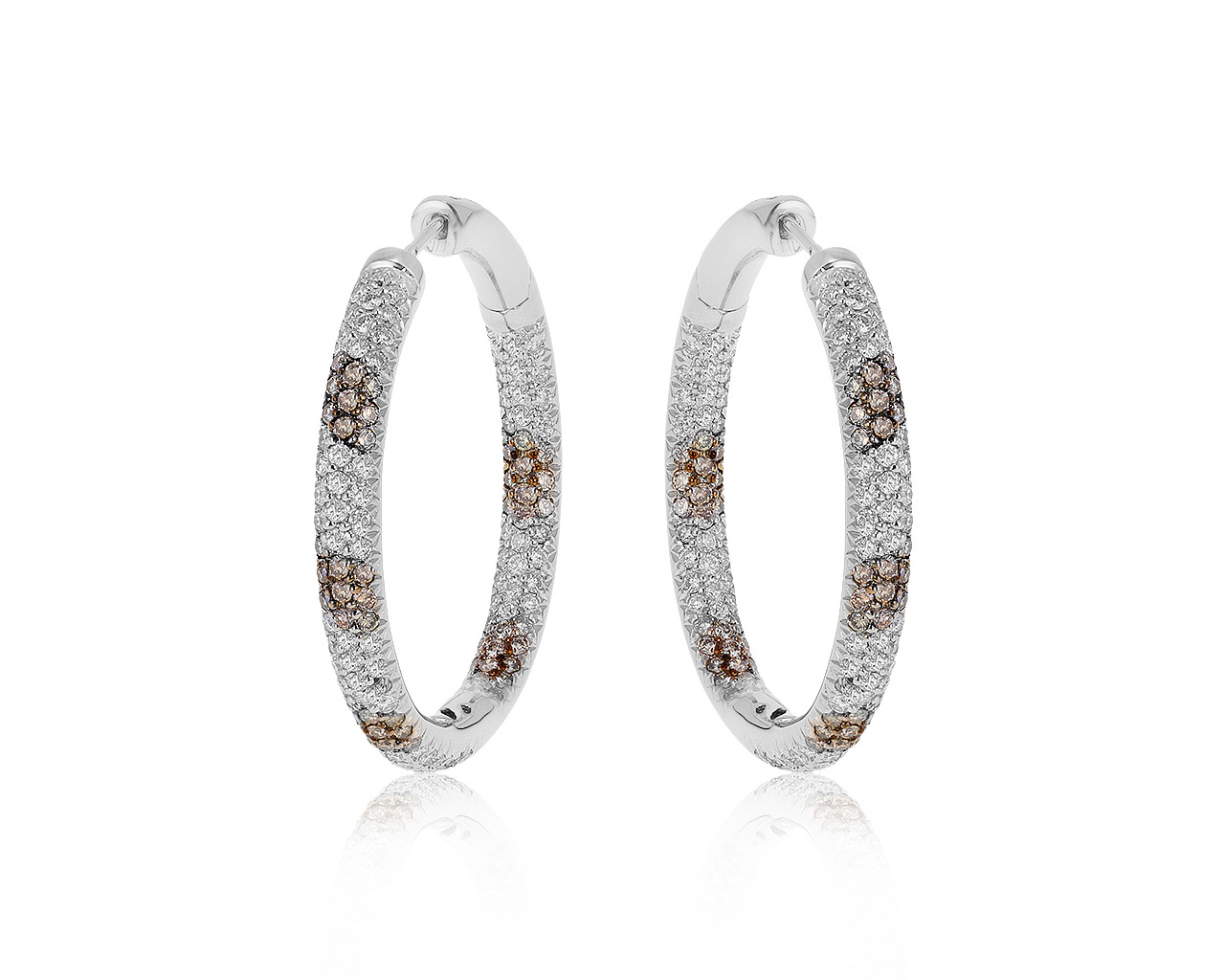 Изысканные золотые серьги с бриллиантами 4.02ct