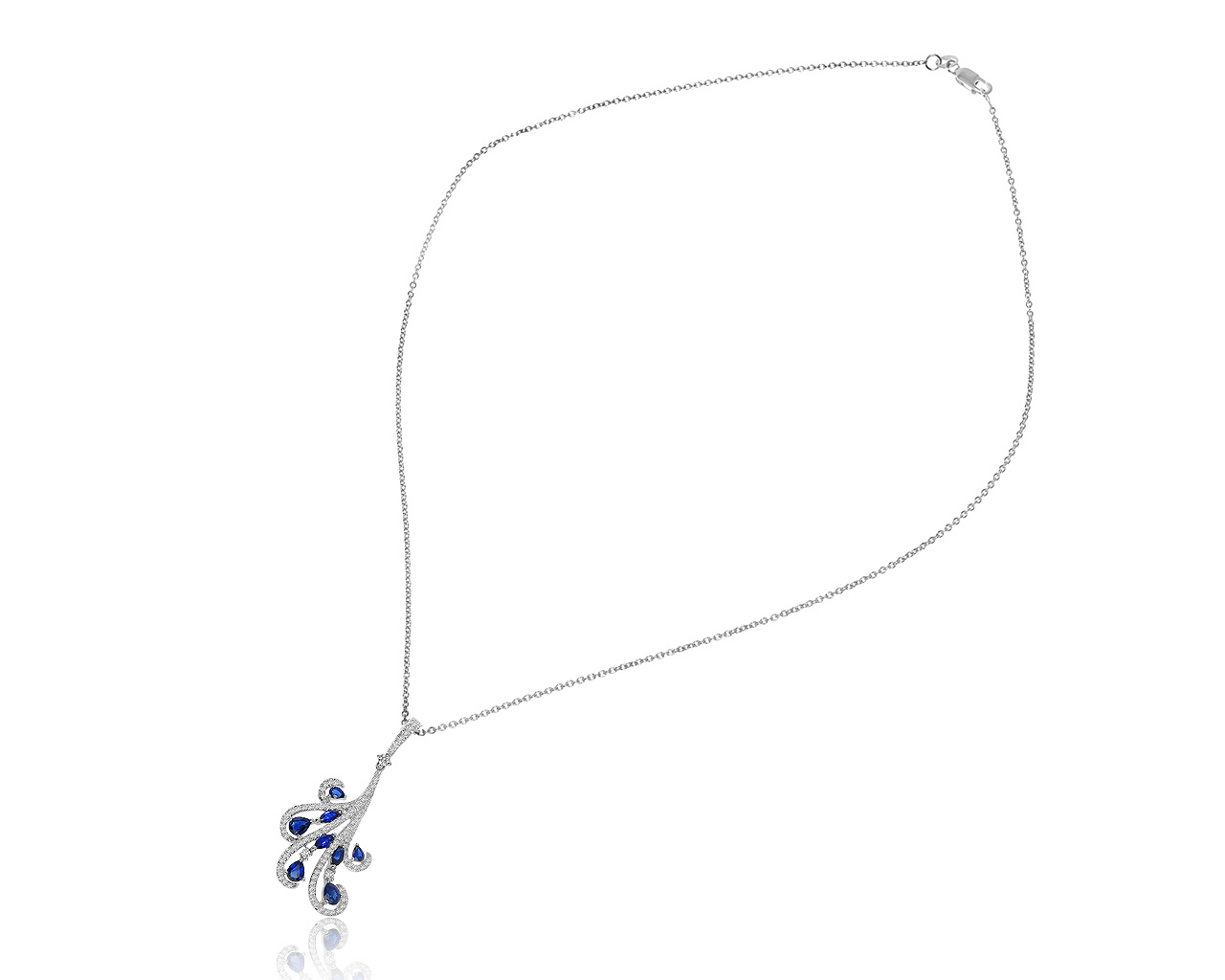 Прелестный золотой кулон с сапфирами 0.38ct