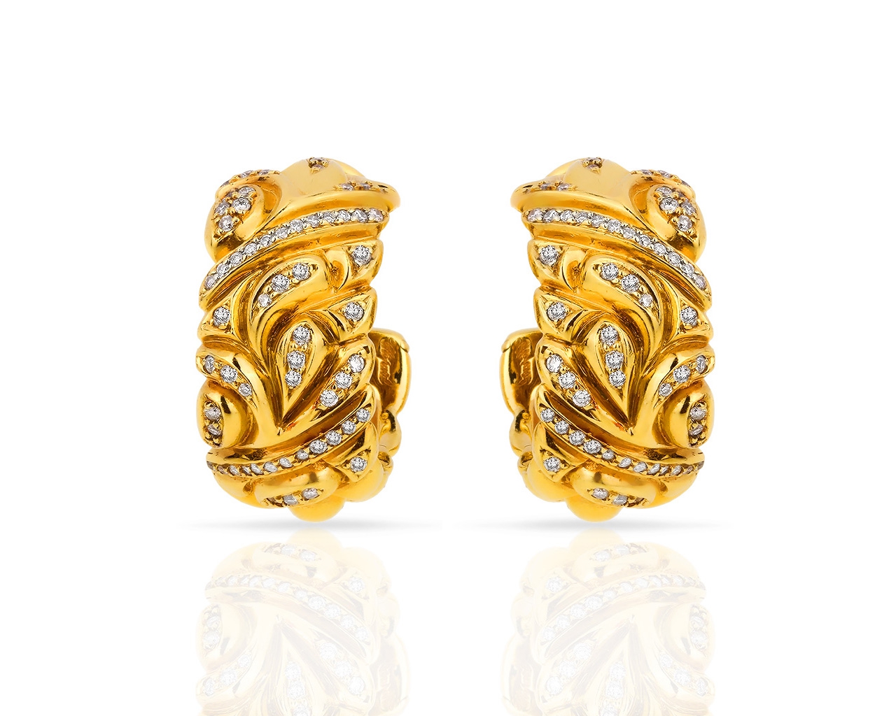 Оригинальные золотые серьги с бриллиантами 0.66ct Chopard
