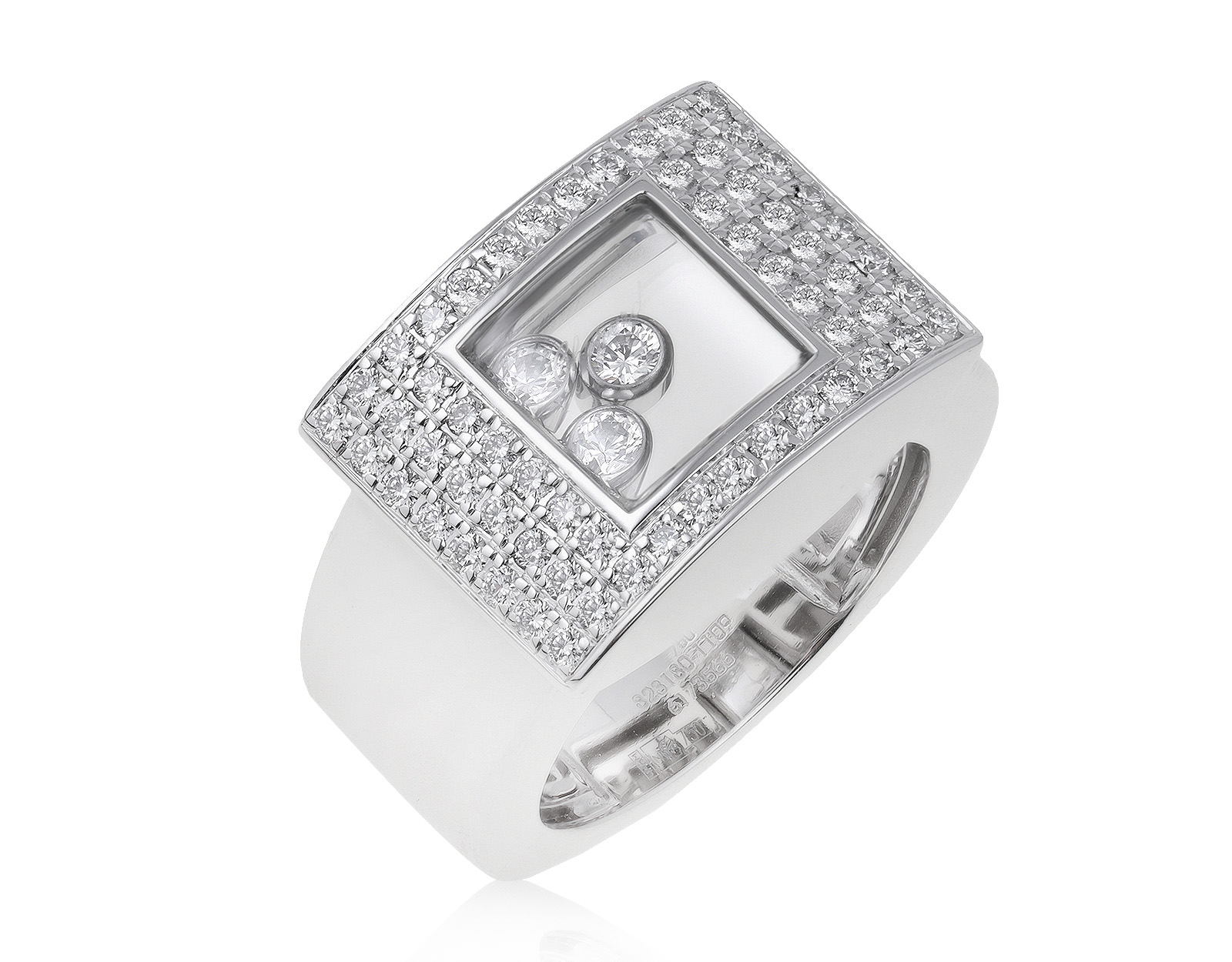 Оригинальное золотое кольцо с бриллиантами 0.72ct Chopard Happy Diamonds