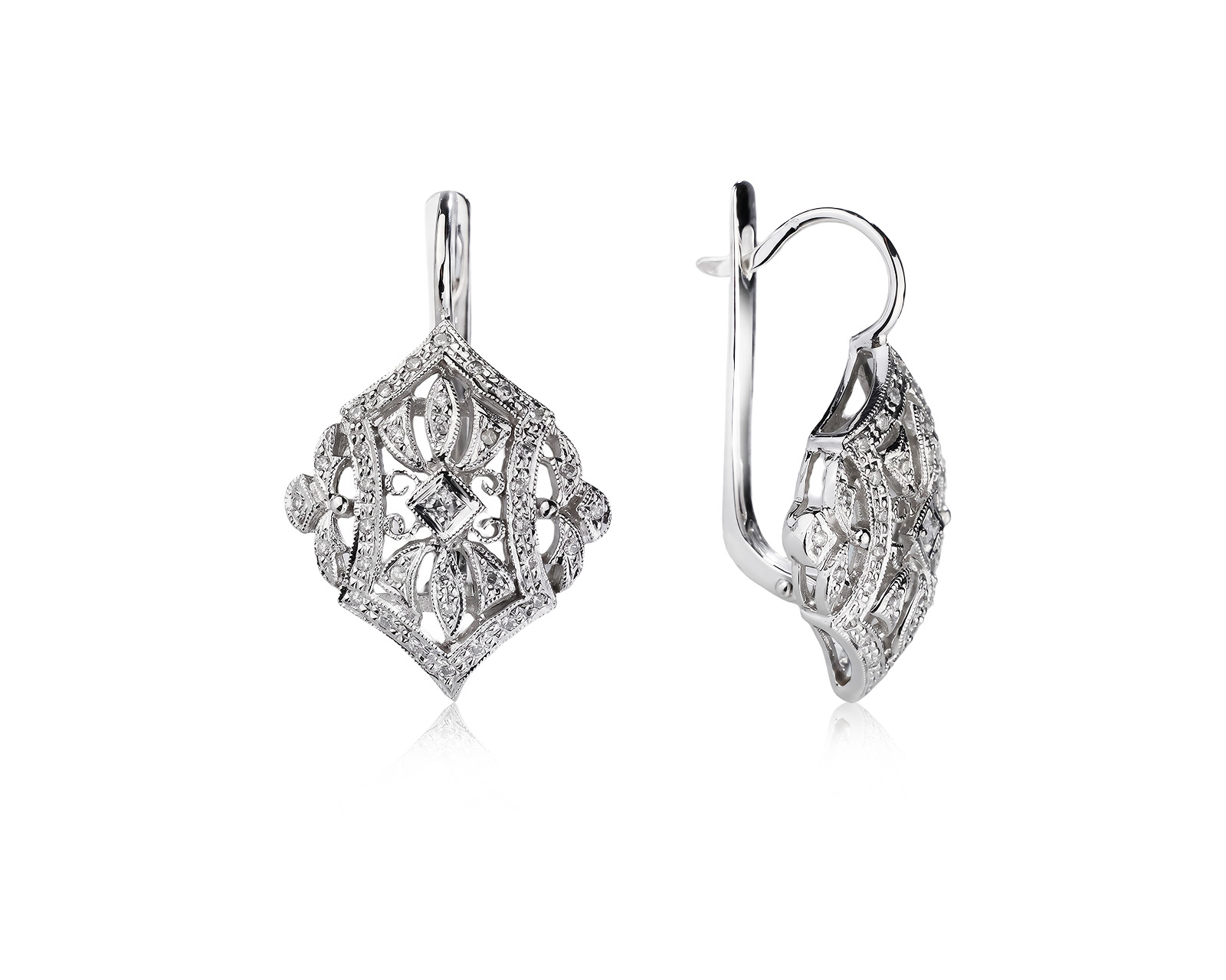 Золотые серьги с бриллиантами 0.31ct