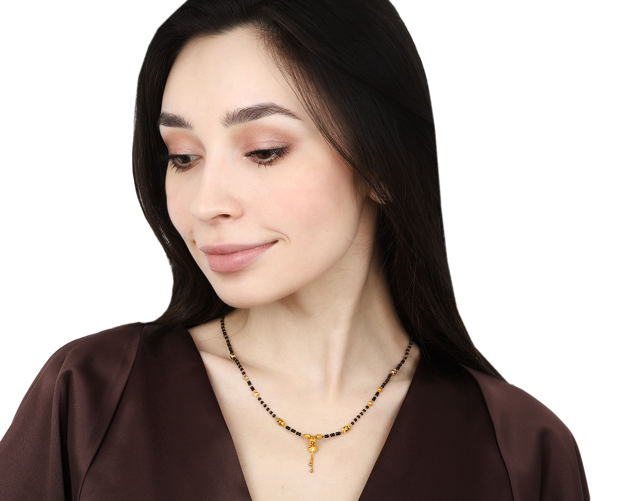 Волшебное золотое колье с ониксом 3.32ct