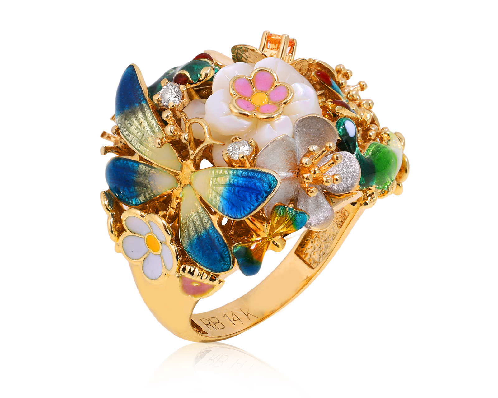 Оригинальное золотое кольцо с перламутром 3.80ct Roberto Bravo Noah`s Ark 210225/1 Оригинальное золотое кольцо с перламутром 3.80ct Roberto Bravo Noah`s Ark 210225/1