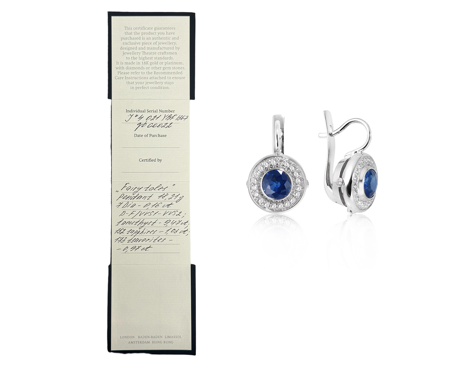 Оригинальные золотые серьги с сапфирами 2.55ct Jewellery Theatre Nobility