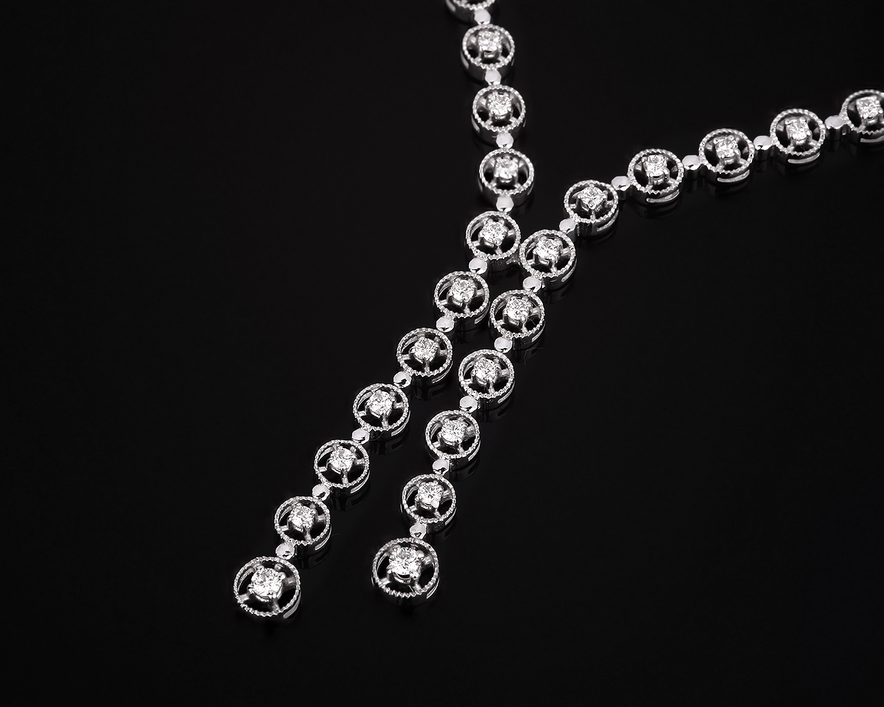 Шикарное золотое колье с бриллиантами 1.13ct 221017/3