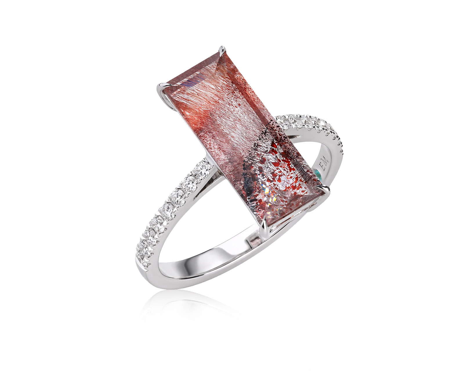 Золотое кольцо с кварцем Strawberry 3.50ct Evgeny Matveev 200726/Б314