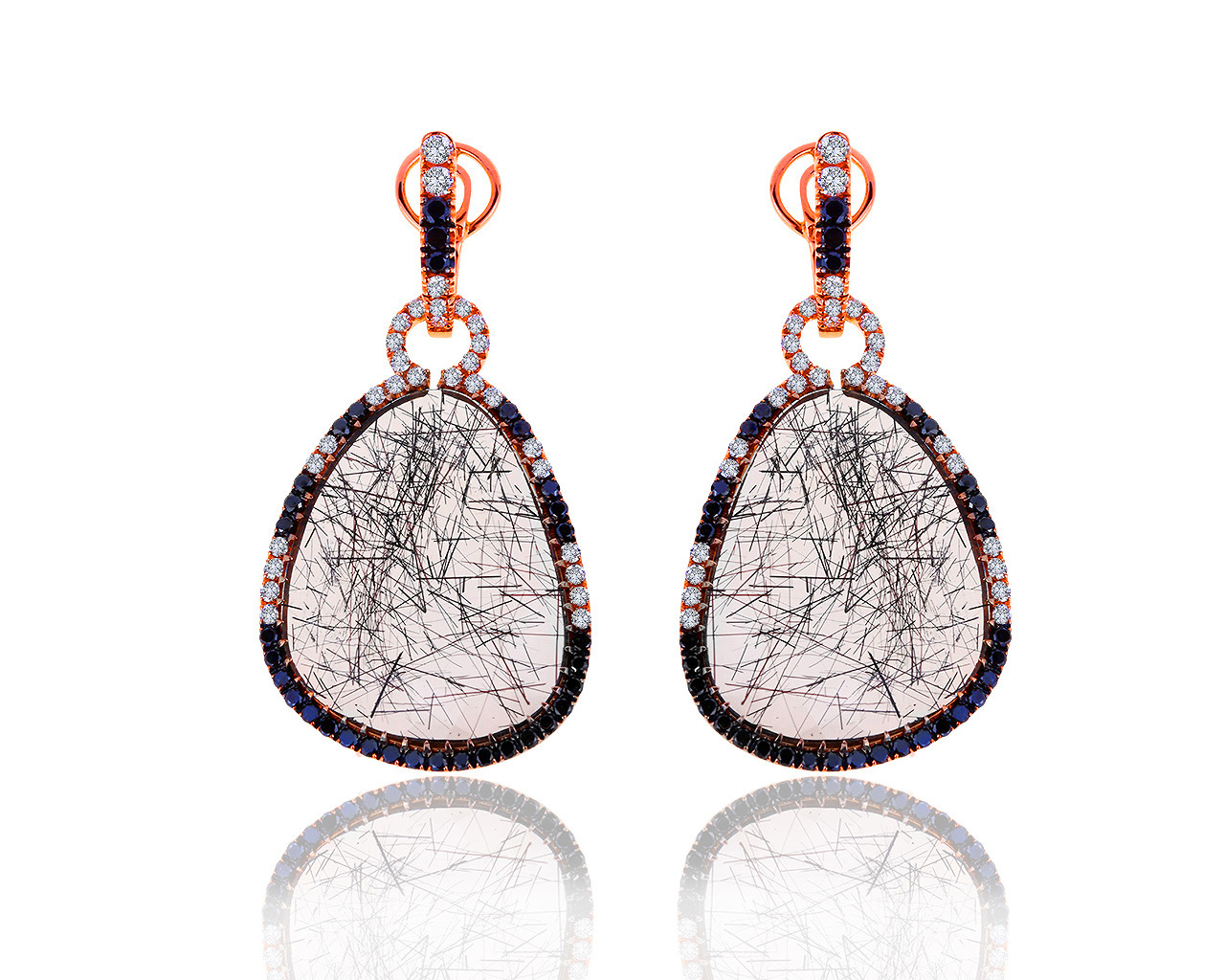 Шикарные золотые серьги с бриллиантами 2.00ct Crivelli 090819/43