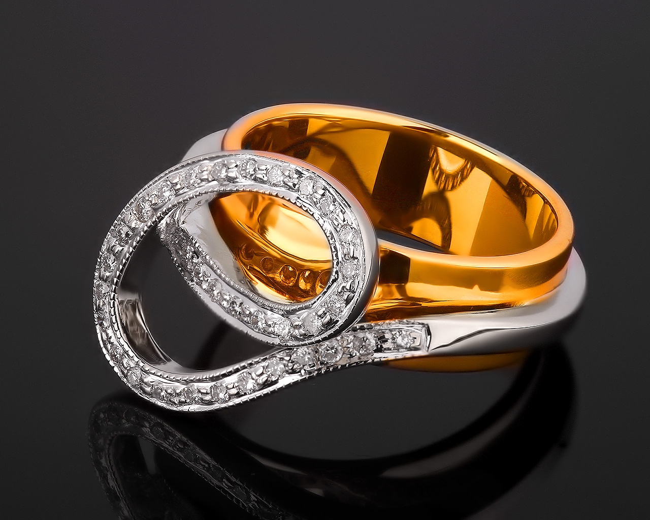 Изысканное золотое кольцо с бриллиантами 0.25ct