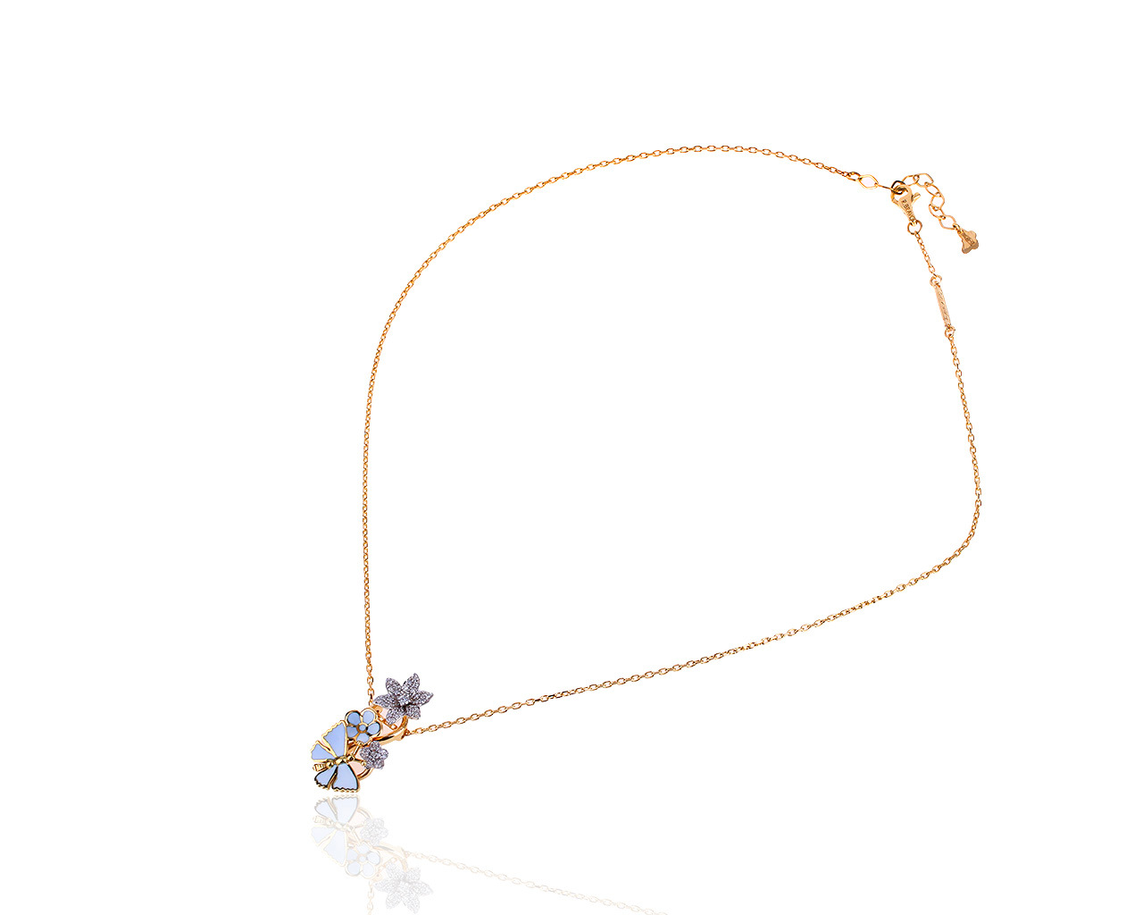 Оригинальный золотой кулон с бриллиантами 0.12ct Roberto Bravo