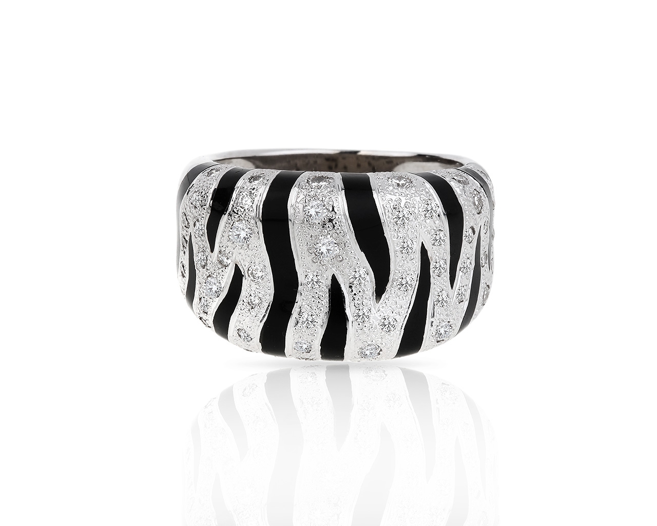 Необычное золотое кольцо с керамикой и бриллиантами 0.57ct 020318/33