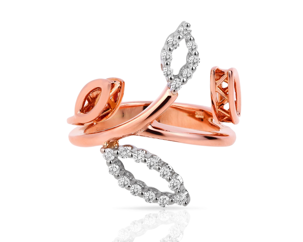 Утонченное золотое кольцо с бриллиантами 0.22ct 250518/10